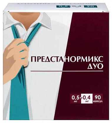 Купить Предстанормикс дуо 0,5 мг + 0,4 мг 90 шт капсулы с модифицированным высвобождением