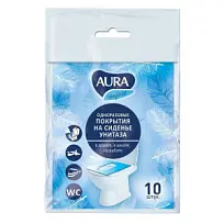 Купить: Aura 10 шт покрытия на сиденье унитаза одноразовые