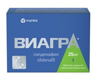 Купить: Виагра 25 мг 1 шт таблетки покрытые пленочной оболочкой