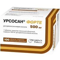 Купить: Урсосан Форте 500 мг 100 шт таблетки покрытые пленочной оболочкой