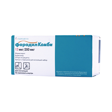 Купить Форадил Комби 200мкг + 12мкг 120 шт капсулв с порошком для ингаляций набор