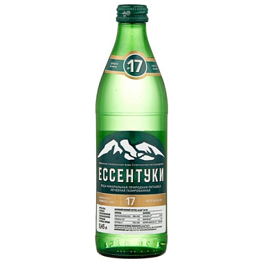 Купить Ессентуки №17 0,5 литра вода лечебно-столовая газированная стекло