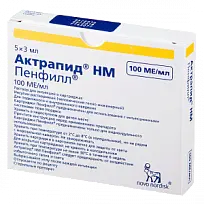Купить: Актрапид НМ Пенфилл 100 МЕ/мл 3 мл 5 шт раствор для инъекций