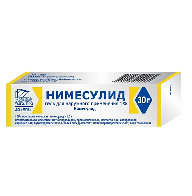 Купить Нимесулид 1 % туб 30 г гель для наружного применения
