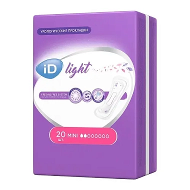Купить ID light 20 шт прокладки урологические размер мини