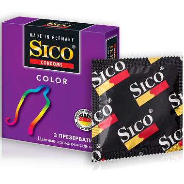 Купить Sico Color 3 шт презервативы разноцветные