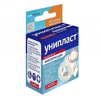 Купить: Унипласт пластырь 1 шт 2,5 см × 500 см на нетканой основе катушка