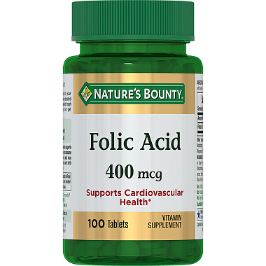 Купить Nature's Bounty Фолиевая кислота 400 мкг 100 шт таблетки