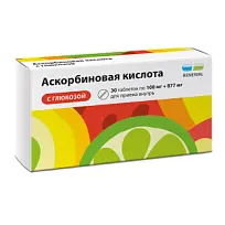 Купить: Аскорбиновая кислота с глюкозой Реневал 100 мг 30 шт таблетки