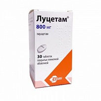 Купить: Луцетам 800 мг 30 шт таблетки покрытые пленочной оболочкой