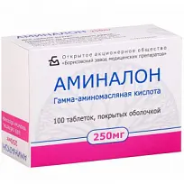 Купить: Аминалон 250 мг 100 шт таблетки покрытые оболочкой