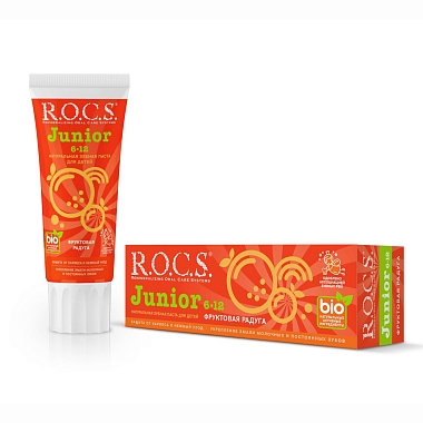 Купить Rocs Junior 74 г паста зубная фруктовая радуга