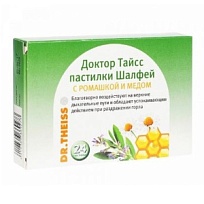 Купить: Доктор Тайсс 24 шт пастилки шалфей ромашка и мед