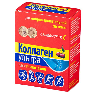 Купить Коллаген Ультра Плюс Глюкозамин 8 г 7 шт порошок пакет вишня