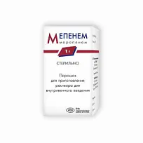 Купить: Мепенем 1 г 1 шт порошок для приготовления раствора для внутривенного введения флакон