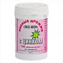 Купить: Дрожжи Пивные Эко Мон Цинк 100 шт таблетки