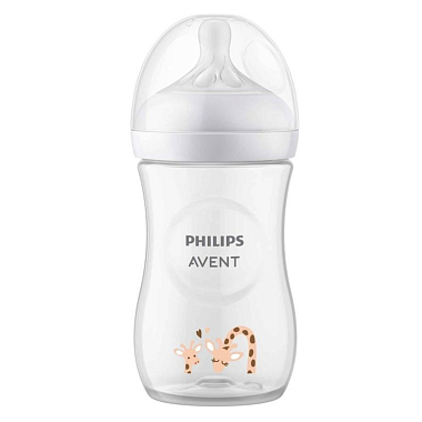 Купить Philips Avent Natural Response 1+ SCY903/66 260 мл бутылочка для кормления медленный поток жираф