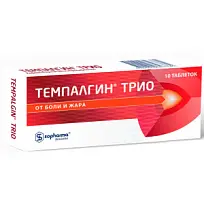 Купить: Темпалгин Трио 50 мг + 250 мг + 150 мг 10 шт таблетки