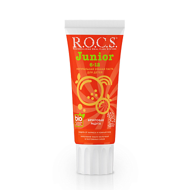Купить Rocs Junior 74 г паста зубная фруктовая радуга