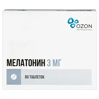 Купить: Мелатонин 3 мг 60 шт таблетки покрытые пленочной оболочкой