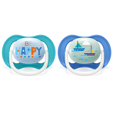Купить Philips Avent Ultra Air SCF080/13 2 шт соска-пустышка силиконовая ортодонтическая 0-6 мес для мальчиков