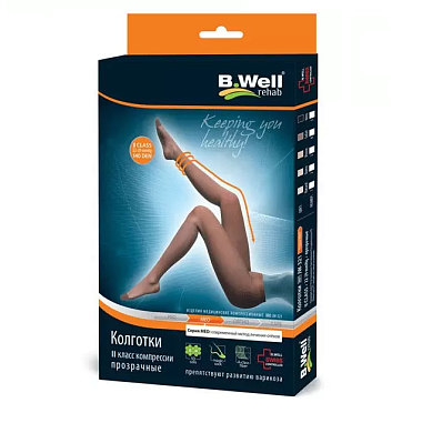 Купить B.Well колготки компрессионные 2 класс размер 5 Артикул JW-321 натуральные 22–32 мм рт. ст.