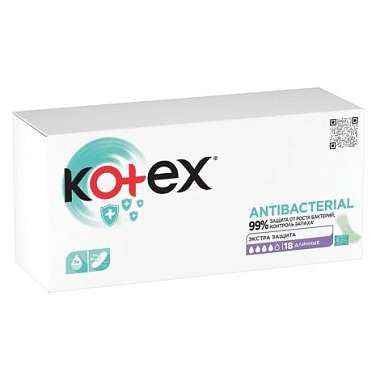 Купить Kotex 18 шт прокладки ежедневные длинные антибактериальные