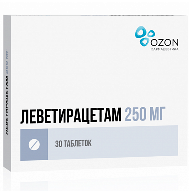 Купить Леветирацетам 250 мг 30 шт таблетки покрытые пленочной оболочкой