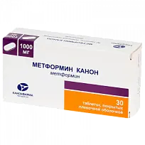 Купить: Метформин-Канон 1000 мг 30 шт таблетки покрытые пленочной оболочкой