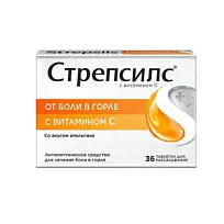 Купить: Стрепсилс 36 шт таблетки для рассасывания витамин С