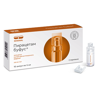 Купить Пирацетам Буфус Реневал р-р д/в/в и в/м введ 20% 5мл №10
