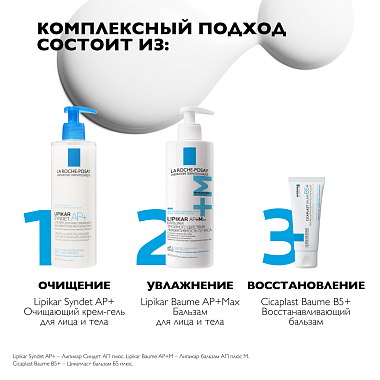 Купить La Roche-Posay Lipikar Syndet AP+ 400 мл крем-гель липидовосстанавливающий очищающий  для лица и тела у взрослых детей и новорожденных младенцев