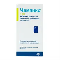Купить: Чампикс 1 мг 28 шт таблетки покрытые пленочной оболочкой