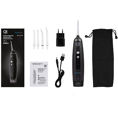 Купить CS Medica Aquapulsar CS-3 PRO+ ирригатор полости рта портативный черный