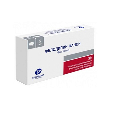 Купить Фелодипин Канон 5 мг 30 шт таблетки с пролонгированным высвобождением покрытые пленочной оболочкой