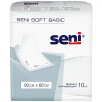 Купить: Seni Soft Basic 10 шт пеленки одноразовые 60 см х 90 см 2 капли