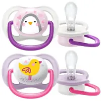 Купить: Philips Avent Ultra Air SCF080/06 2 шт пустышка силиконовая для девочек 0-6 мес