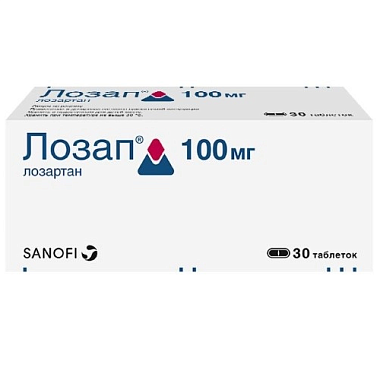 Купить Лозап 100 мг 30 шт таблетки покрытые пленочной оболочкой