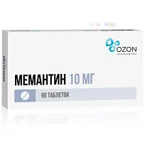 Купить: Мемантин 10 мг 90 шт таблетки покрытые пленочной оболочкой