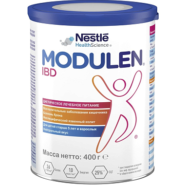 Купить Modulen IBD 400 г лечебная смесь для энтерального питания при болезни Крона и ВЗК для детей с 5 лет и взрослых