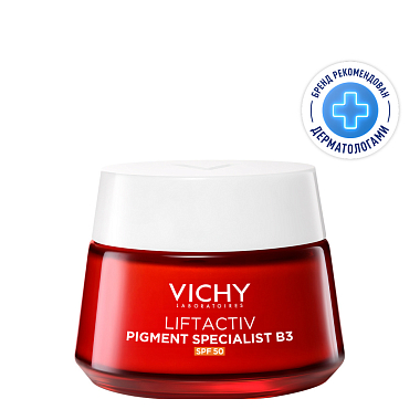Купить Vichy LiftActiv 50 млкрем антивозрастной дневной  с витамином B3 и пептидами против пигментации и морщин SPF 50