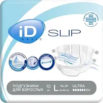 Купить: Id slip basic подгузники размер L 10 шт для взрослых ультра 