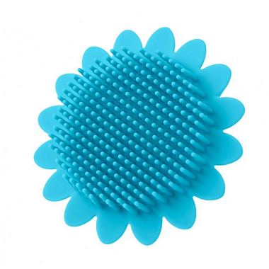 Купить Roxy-Kids мочалка антибактериальная силиконовая подсолнух голубая