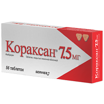 Купить: Кораксан 7,5 мг 56 шт таблетки покрытые пленочной оболочкой