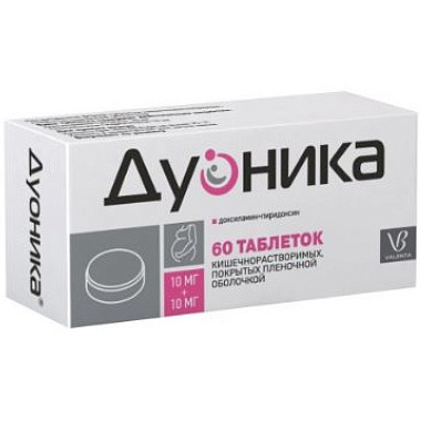 Купить Дуоника 10 мг + 10 мг 60 шт таблетки кишечнорастворимые покрытые пленочной оболочкой