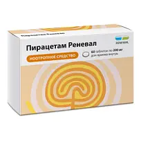 Купить: Пирацетам Реневал 200 мг 60 шт таблетки покрытые пленочной оболочкой