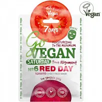 Купить: 7 Days Go Vegan маска д/лица тканевая Арт.ВСД184 25г Tomatos Saturday RED DAY Для гангста-сеньорит