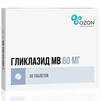 Купить: Гликлазид-МВ 60 мг 30 шт таблетки с модифицированным высвобождением