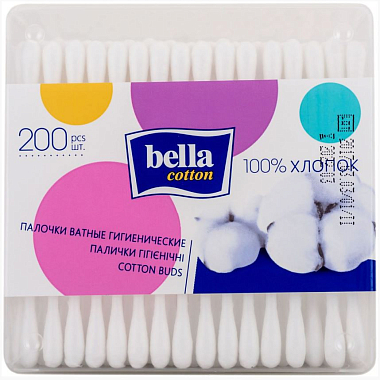 Купить Bella Cotton 200 шт ватные палочки пакет