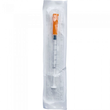 Купить Шприц инсулиновый U-100 0,3 мл 1 шт 3-х компонентный с интегрированной иглой 30G (0,30 x 8 мм)